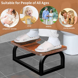 OugeWood Toilet Stool Poop Stool, Load Bearing 660LB Bathroom Toilet Stool Squat Adult 7" Wooden Metal Squatting Poop Stool Portable Potty Stool Toilet Assistance Steps Stool for Kids Seniors Patented