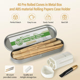 Scotte Pre-rolled Cones | 40 Pack 1-1/4 Size Rolling Papers with Tips & Packing Tube, 4 Hole Pre-rolled Cones Storage Case/Cigarette Case, Smoking Accessories Kit (40 cones+4 hole case)