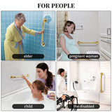 Gold Shower Grab Bar 24 Inch, Zepolu Stainless Steel Anti-Slip Bathroom Grab Bar w/Knurled Grip, Golden Safety Balance Support Toilet Assist Handrail Textured Handle for Handicap Injury Elderly Senior