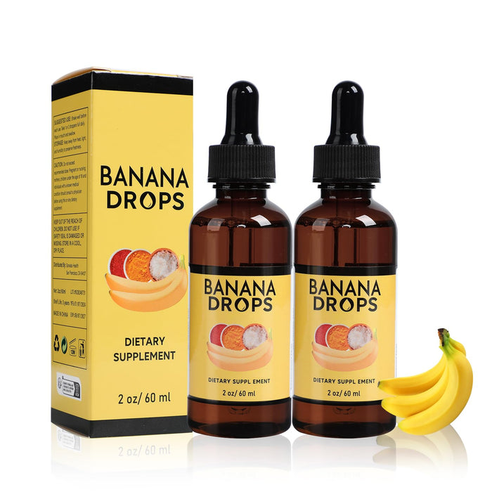 2PCS Banana Liquid Drops, Banana Drops, Banana Drops Natural Banana Extract, Banana Drops Advanced Formula, Banana Drops Liquid Banana 60ml/Bottle