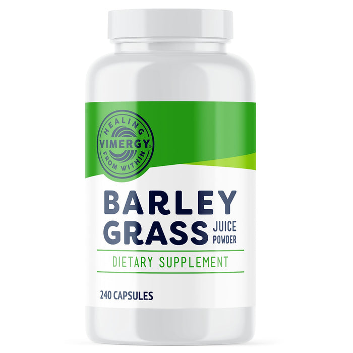 Vimergy Barley Grass Capsules, 30 Servings – Source of antioxidant - Contains Iron, Vitamin C, & Vitamin E – Non-GMO, Gluten-Free, Soy-Free, Vegan & Paleo – Daily Greens Booster (240 ct)