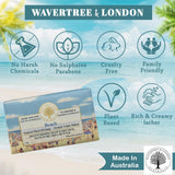 Wavertree & London Beach Scented Natural Soap (2 Bars), 7oz Moisturizing French Triple Milled Soap Bars enriched with shea butter - Pure Plant Oil Bath & Body Soap for All Skin Types