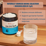 Live Conscious Colostrum Powder - Grass Fed Colostrum Supplement with Lactoferrin for Iron Absorption - Bovine Colostrum an Immune System Supplement