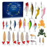 2023 Christmas Advent Calendar, Advent Calendar Fishing Christmas Countdown, 24 Days Fishing Bait Set Surprises, Fishing Gear Advent Calendar for Fishing Lovers