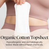 Cora Period Long Liners | 100% Organic Cotton Topsheet | Ultra Thin, Quick Absorbency | Hypoallergenic | Dermatologically Tested | Unscented, No Wings (144 Long Liners)