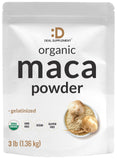 Organic Peruvian Maca Root Powder, 3lbs – Easily Digested Gelatinized Form – Herbal Superfoods Supplement for Men & Women – Supports Immune & Energy Health – Non-GMO