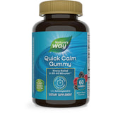 Nature's Way Quick Calm Gummies, L-Theanine for Relaxation*, Fast-Acting, Stress Relief from L-Theanine Within 30-60 Minutes*, with Ashwagandha, Vegetarian, Mixed Berry Flavored,  60 Gummies