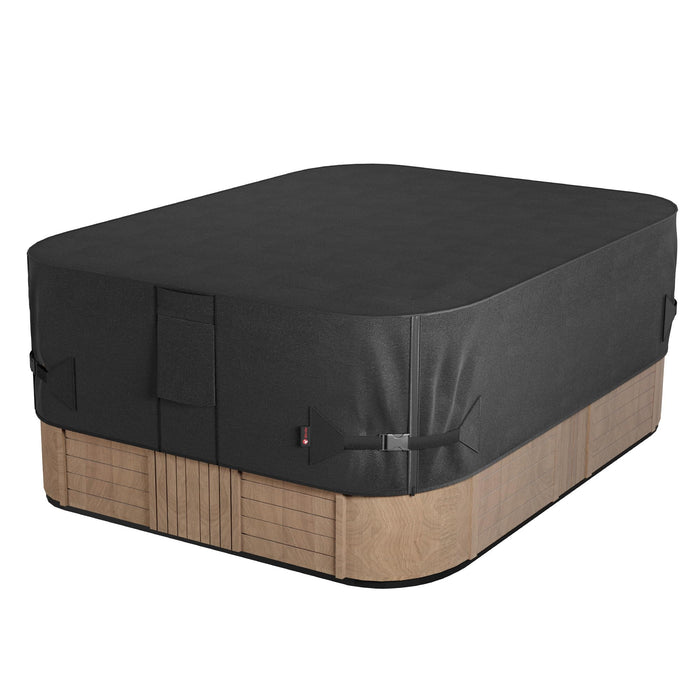 iBirdie Outdoor Waterproof Rectangular Hot Tub Cover 85 x 77 inch fit 84 x 76 or 83 x 75 or 82 x 74 SPA 600D Heavy Duty Rectangle Weatherproof Protectors Protective Cover Cap
