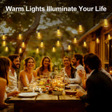 Outdoor String Led Patio Lights - 100Ft 30M Outside Waterproof Light With Remote Dimmable ST38 Shatterproof Bulb Connectable Hanging Outdoor Electric Lighting For Backyard Yard Gazebo Porch Party