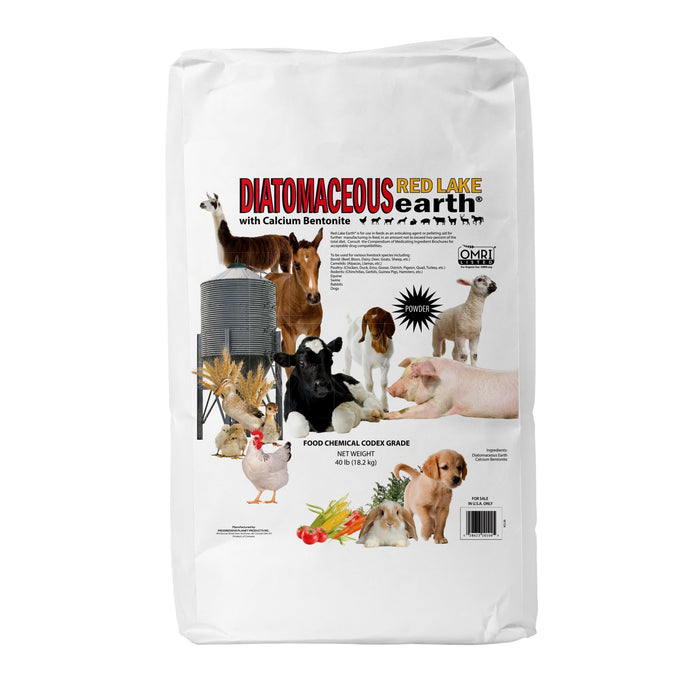 Progressive Planet Red Lake Earth Animal Feed Additive, 40Lbs - Natural Diatomaceous with Calcium Bentonite for Poultry & Livestock - Prevents Caking, Improves Feed Flow & Maintains Fresh Feed