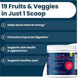 BIOHM Super Reds - Beet Root Powder Antioxidant Beets & Smoothie Mix with Tart Cherry Extract & 19 Red Whole Foods Packed with Prebiotics & Probiotics, Non GMO, Red Berry Flavor, 30 Servings