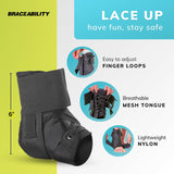 BraceAbility Lace Up Kids Ankle Brace - Pediatric Figure 8 Sprained Foot Support Wrap for Active Youth, Children in Sports, Basketball Protection, Gymnastics, Soccer, and Volleyball (XS)