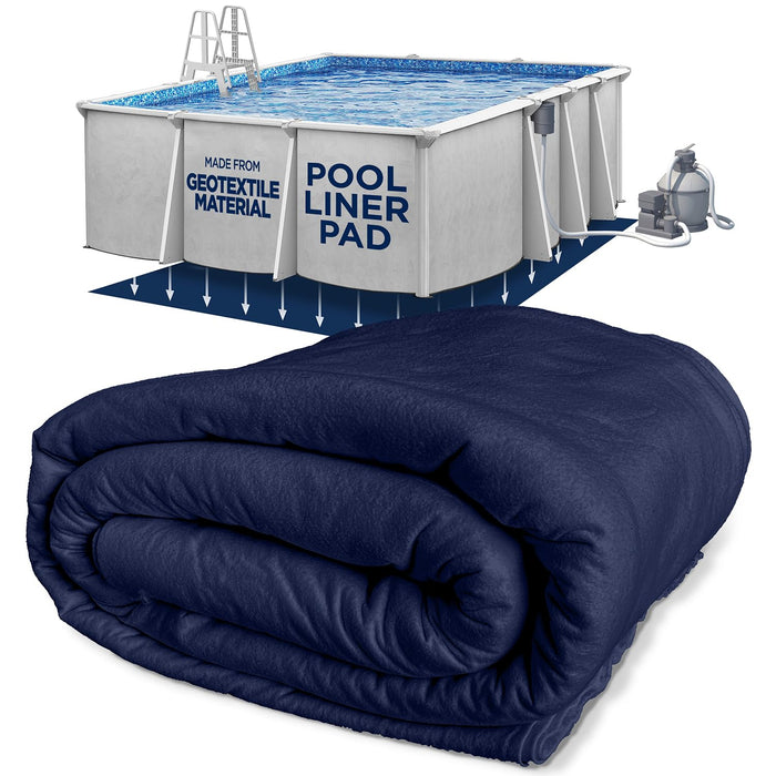 Shop Square 12-Foot-by-24-Foot Rectangle Pool Liner Pad for Above Ground Pools - Rectangle Pool Pad, Under Pool Mat, Puncture Protection, Extend Liner Life, Durable Geotextile Material