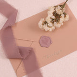 UNIQOOO Wax Seal Stickers - Eucalyptus Wedding Invitation Envelope Seal Stickers, 50 Pcs Self- Adhesive Dusty Mauve Stickers, Perfect for Invitation, Christmas, Gift Wrapping, Party