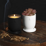 CandlePlanter Concrete Cement Candle Planter - Aromatherapy Scented Candles for Home, Soy Candles - Scented Candle & Dual Purpose Jar, Strong Scented - 8 Oz, 50 Hour Burn - Black Sandalwood