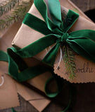 Dark Green Velvet Ribbon 1'' 25 Yards for Christmas Tree, Gift Wrapping, Flower Bouquet, Wreath Decorations, Bow Making