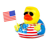 TAOHUAJIANG Rubber Ducks Trump Car Duck Dashboard Decoration Squeak Ducks Toys Car Ornaments Car Décor Accessories with Sunglasses，Gold-Plated Necklace and Flagship (Style G)