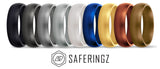 SafeRingz Metallic Silicone Wedding Ring, 6mm, Made in the USA, Men or Women, Gunmetal 9