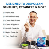 240 Retainer and Denture Cleaning Tablets (8 Months Supply) - Cleaner Removes Plaque, Stains from Dentures, Retainers, Night Guards, Mouth Guard, Aligners and Removable Dental Appliances