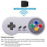 KIWITATA 2 Pack Wireless Controller for SNES Original Console, 2.4GHz Retro Rechargeable Remote Wireless Super Gamepad for SNES Nintendo Entertainment System Console-7 Pin Connector