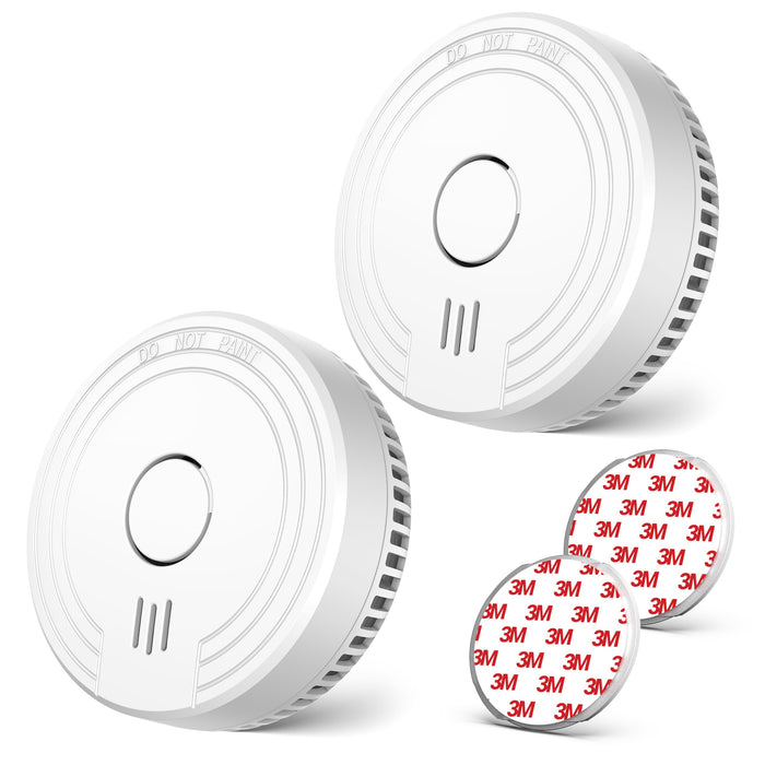 Ecoey Smoke Detector Fire Alarm with Photoelectric Technology, Fire Detector with Test Button and Low Battery Signal, Fire Alarm for Bedroom and Home, FJ136GB, 2 Pack