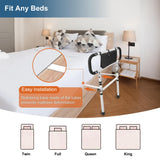 HEPO Bed Rails for Elderly Adults with Adjustable Heights & Extendable Dual Side Handles, Foldable Bed Assist Bar for Fall Prevention, Heavy Duty Bed Rail Fits King, Queen, Full, Twin Bed