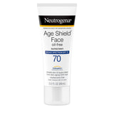 Neutrogena Age Shield Face Oil-Free Sunscreen Lotion with Broad Spectrum SPF 70, Non-Comedogenic Moisturizing Sunscreen to Help Prevent Signs of Aging, PABA-Free, 3 fl. oz (Pack of 3)