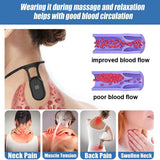 Jiawu Soothing Neck Instrument, Lymphatic Drainage Device for Neck, Portable Neck Lymphatic Massager, Body Shaping Pose Reminder for Correct Posture, Belt Relief Massage Device for Adult (Black)