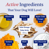 PetLab Co. Skin & Coat Chew - Optimize Scalp and Fur Condition with a Tasty Dog Chew, Packed with Beneficial Fatty Acids, Vitamins and Apple Cider Vinegar to Deliver Comfort and Support a Healthy Coat