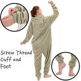 COSUSKET Snug Fit Unisex Adult Onesie Pajamas, Flannel Frog Cosplay Animal One Piece Halloween Costume Sleepwear Homewear