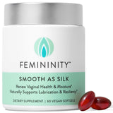 Femininity Smooth as Silk 30-Day Starter Kit for Vaginal Dryness (60 Softgels & Refillable Glass Jar) – Sea Buckthorn Oil with 365mg Omega 7 + Omega 3 and Omega 9