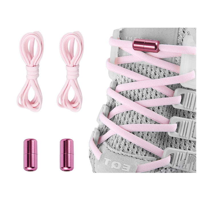 Elastic No Tie Shoe Laces For Adults,Kids,Elderly,One Size Fits All Pink