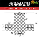 Easy-Going Reversible Loveseat Couch Cover for 2 Cushion Couch Sofa Cover for Dogs Water Resistant Furniture Protector with Foam Sticks Elastic Straps for Pet (Loveseat, Christmas Red/Ivory)