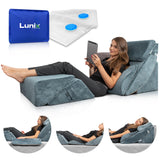 Lunix 6pcs Orthopedic Bed Wedge Pillow Set, Post Surgery Memory Foam for Back, Neck and Leg Pain Relief, Sitting Pillow, Adjustable Pillows Acid Reflux and GERD for Sleeping, Hot Cold Pack, Navy