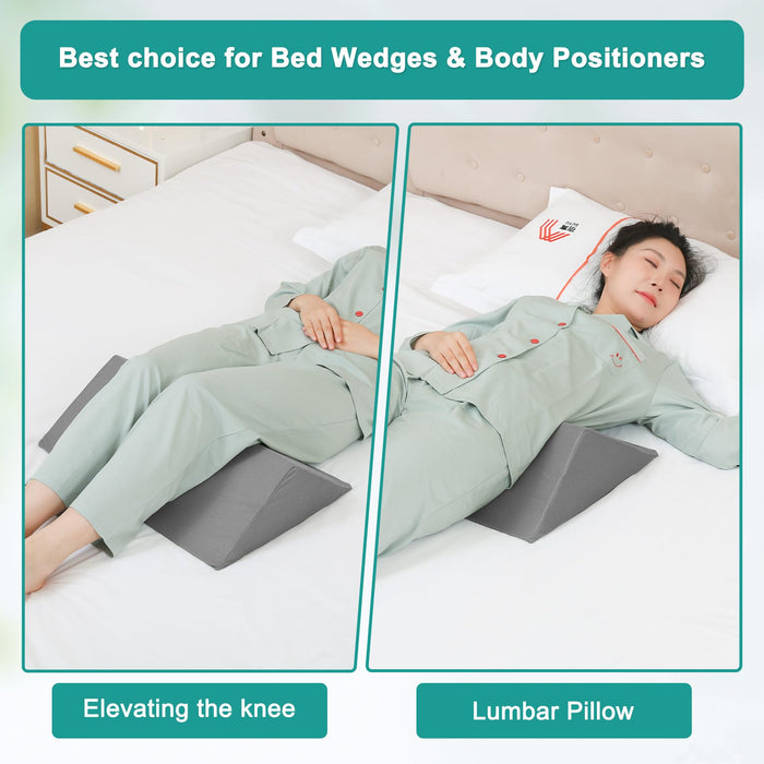 Fanwer Bed Wedges & Body Positioners (3 in 1), 40 Degree Wedges for Bed Positioning,Positioning Pillows for Elderly, Wedge Pillow for Bed Sores, Side Sleeping, After Surgery, Knees Elevated,Back Pain