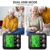 Wrist Blood Pressure Monitor -Bp Monitor, Automatic Blood Pressure Cuff Wrist 13.5-19.5 cm, High Accuracy, Backlit LCD Screen - 2 * 99 Sets of Memory for Home/Travel/Office Use