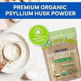 Konsyl Organic Psyllium Husk Powder - Perfect for Vegan Baking - USDA Certified Fiber Supplement Powder - All Natural, Gluten-Free, Sugar-Free, Unflavored - 1 Pack - 340g Gusset Bag