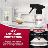 Weiman Quartz Countertop Cleaner and Polish - 24 Ounce (2 Pack w/MicroFiber Towel Included) - Clean and Shine Your Quartz Countertops Islands and Stone Surfaces with UV Protection