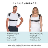 BackEmbrace Posture Corrector for Women and Men - Made in USA - Slim and Adjustable Shoulder Brace - Back Brace for Back Pain Relief - Black Drizzle XL