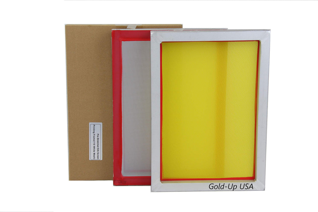 Aluminum Screen Printing Screens, Size 10 x 14 Inch Pre-Stretched Silk Screen Frame (305 Yellow Mesh)