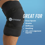 ActiveWrap - Knee Ice Pack Wrap with Compression and 2 Reusable Large Heat and Cold Packs. PT-Designed for Knee and Leg Pain Relief and Knee Recovery. Sm/Md