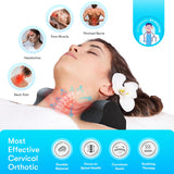 Cervical Traction Orthotic Chiropractic Neck Alignment Device for Spinal Curve Tension Stretching Forward Head Posture Pain Relief and Physical Therapy (Seafoam)
