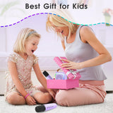 Mini Karaoke Machine for Kids, Portable Bluetooth Speaker with 2 Wireless Microphones, Toys Gifts for Girls Ages 4, 5, 6, 7, 8, 9, 10, 11, 12+ Year Old Birthday Gift for Christmas (Purple 2 Mics)