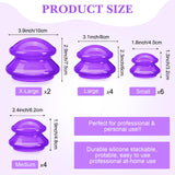 Geiserailie 16 Pcs 4 Sizes Cupping Therapy Set Silicone Cupping Massage Cups Professional Chinese Cupping Therapy Cup Vacuum for Cellulite Reduction Body Myofascial Muscle Nerve (Purple)