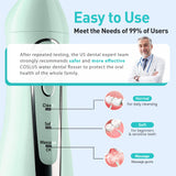 COSLUS Water Dental Flosser Teeth Pick: Portable Cordless Oral Irrigator 300ML Rechargeable Travel Irrigation Cleaner IPX7 Waterproof Electric Waterflosser for Teeth Cleaning F5020E Green