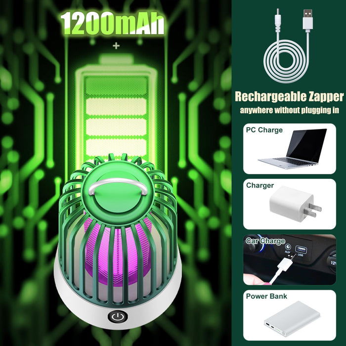 2 in 1 Bug Zapper Indoor Electronic Mosquito Zapper USB Rechargeable Mosquito Trap, Outdoor Fruit Flies Killer Indoor LED Lantern