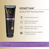 Norvell Venetian Sunless Self Tanner Gradual Color Extender Moisturizing Lotion, 8.5 fl.oz - Self Tanning Cream with Violet and Brown Tone, Instant Bronzers Fake Tan