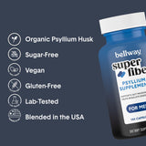 Bellway Super Fiber Pills for Men - Daily Fiber Supplement for Men with Organic Psyllium Husk - Supports Gut Health, Digestive Cleanliness & Regularity - Vegan, Non-GMO - 160 Fiber Capsules