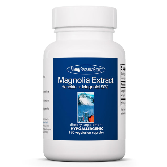 Allergy Research Group Magnolia Extract Dietary Supplement - Stress Sleep Support, Cortisol Balance, Honokiol, Magnolia, Hypoallergenic, Vegetarian Capsules, Gluten Free - 120 Count