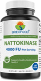 Brieofood Nattokinase 4,000 FU (Fibrinolytic Unit) per Serving - 180 Capsules - Circulatory Health Support